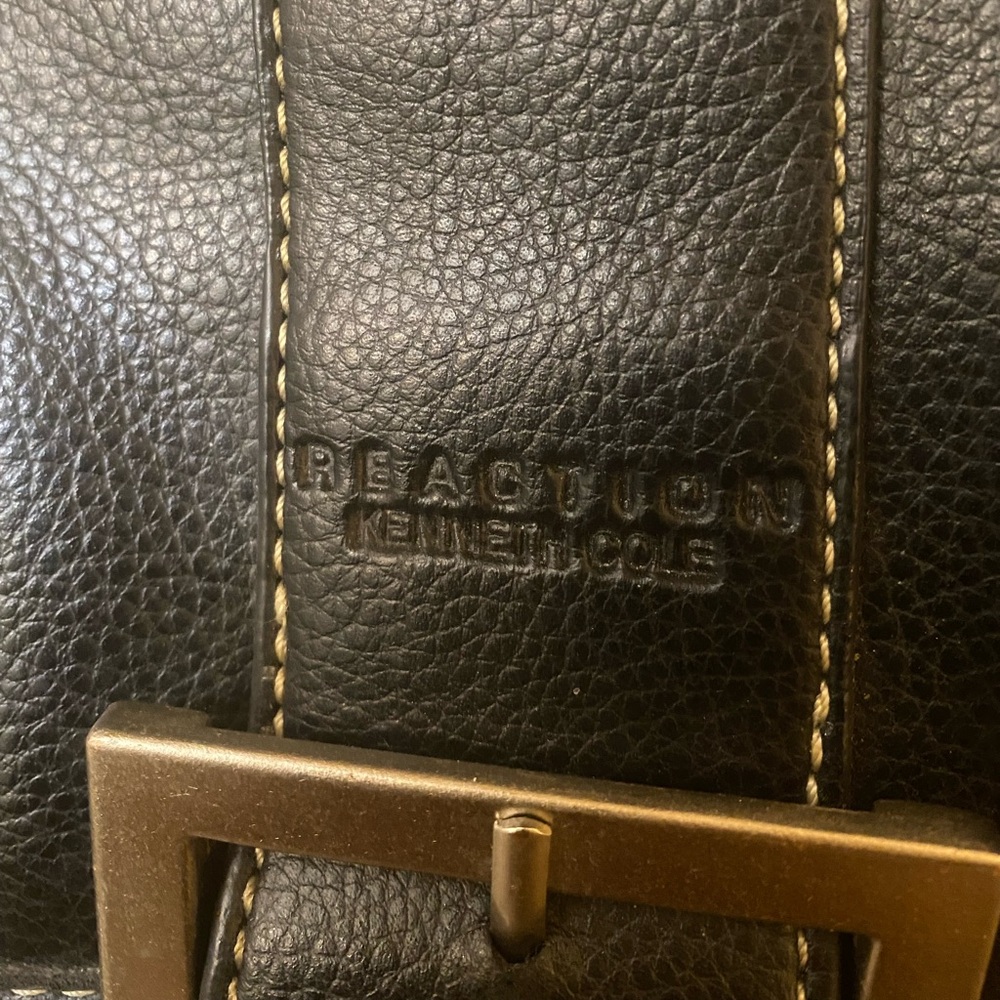 Kenneth Cole Black leather messenger bag